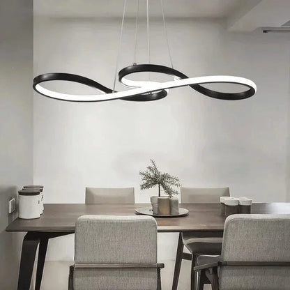 Circular Aluminum Ceiling Fixture Dimmable LED 30 in Ring Hanging Light for Dining Table Kitchen Island Modern Overhead Chandelier with Remo