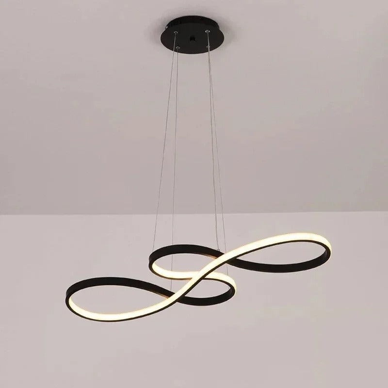 Circular Aluminum Ceiling Fixture Dimmable LED 30 in Ring Hanging Light for Dining Table Kitchen Island Modern Overhead Chandelier with Remo