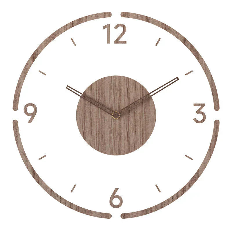 Wooden Silent Wall Clock 14 Inch Round Timepiece for Modern Homes Nordic Minimalist Decor Battery Operated Bedroom Kitchen Living Room Offic