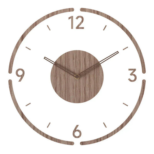 Horloge murale silencieuse en bois de 35 cm, cadran rond pour maisons modernes, décoration minimaliste nordique, fonctionne sur piles, pour chambre, cuisine, salon, bureau