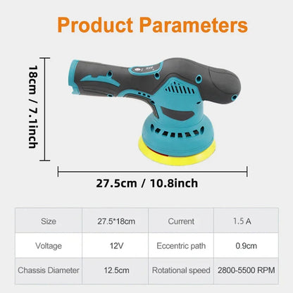 Cordless Dual-Action Auto Buffer with 8-Speed Control & Digital Display for Scratch Removal