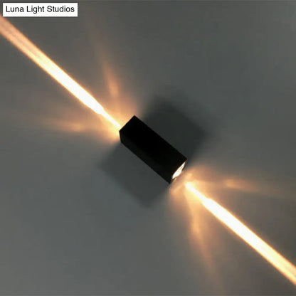 Metal Wall Sconce 2-Light Fixture Black Indoor LED Lighting Bedroom Hallway Living Room Entryway Hotel Residential Ambient Bedside