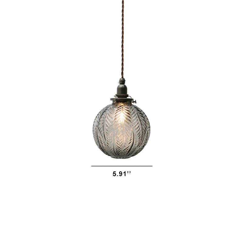 Glass Drop Ceiling Light 6-Inch Shade Adjustable 79-Inch Cord for Kitchen Island Dining Room Bar Counter Modern Minimalist Hanging Fixture