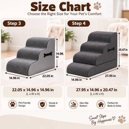 Comfort Steps | Escaliers pour chien pour lit avec rampe à pente douce | Marches antidérapantes pour animaux avec soutien articulaire