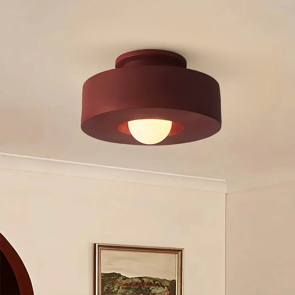 Resin Pendant Light 12 in Diameter LED Fixture Black Red Green Overhead Lighting Kitchen Dining Room Hallway Decor Minimalist Hanging Lamp