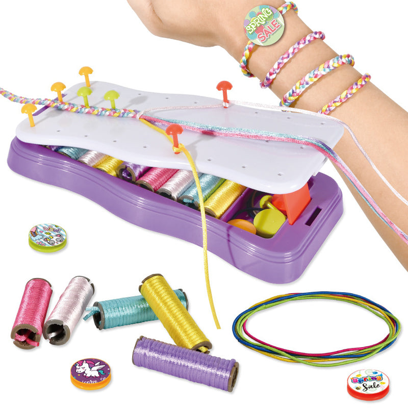 Kids' Friendship Bracelet Weaving Loom Kit – Creative Craft Set for Fine Motor Skills & Imaginative Play