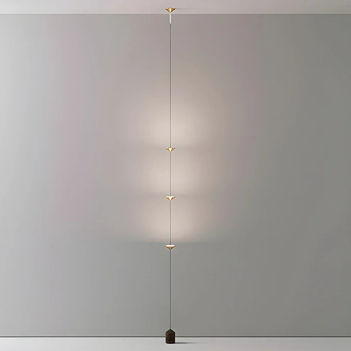 Tension Pole LED Lamp Adjustable 8-10 ft Height Ambient Lighting Bedroom Living Room Four-Point Vertical Light Fixture Space-Saving Modern I