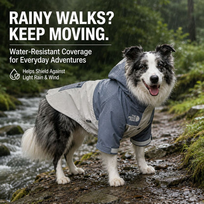 Ortekor Lightweight Water-Resistant Dog Windbreaker – Rain & Wind Coverage for Chilly Walks