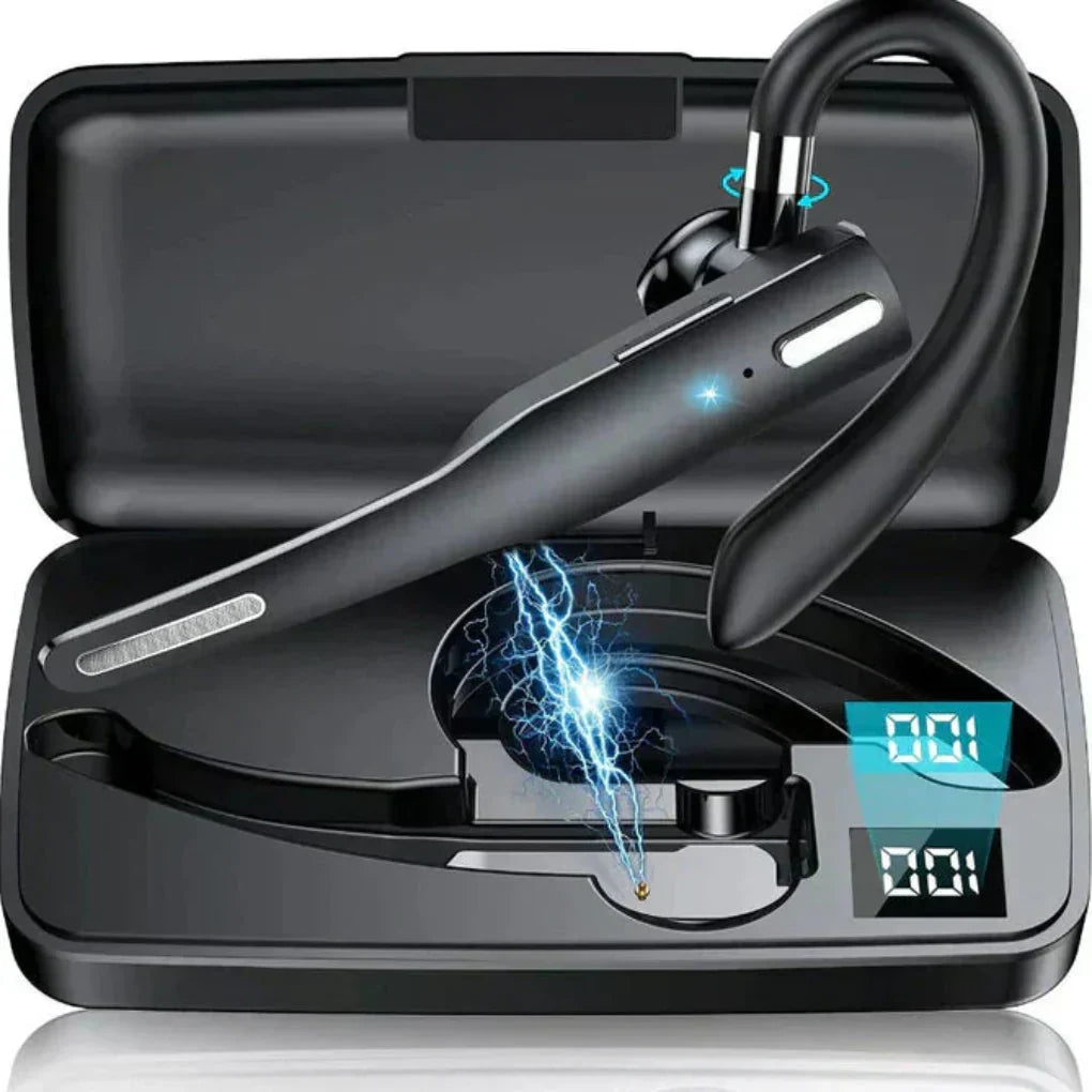 Wireless Single-Ear Headset with Dual-Mic Noise Reduction – Bluetooth 5.1 for Crystal-Clear Calls, Conference Use & All-Day Comfort