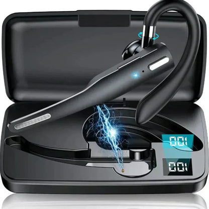 Wireless Single-Ear Headset with Dual-Mic Noise Reduction – Bluetooth 5.1 for Crystal-Clear Calls, Conference Use & All-Day Comfort