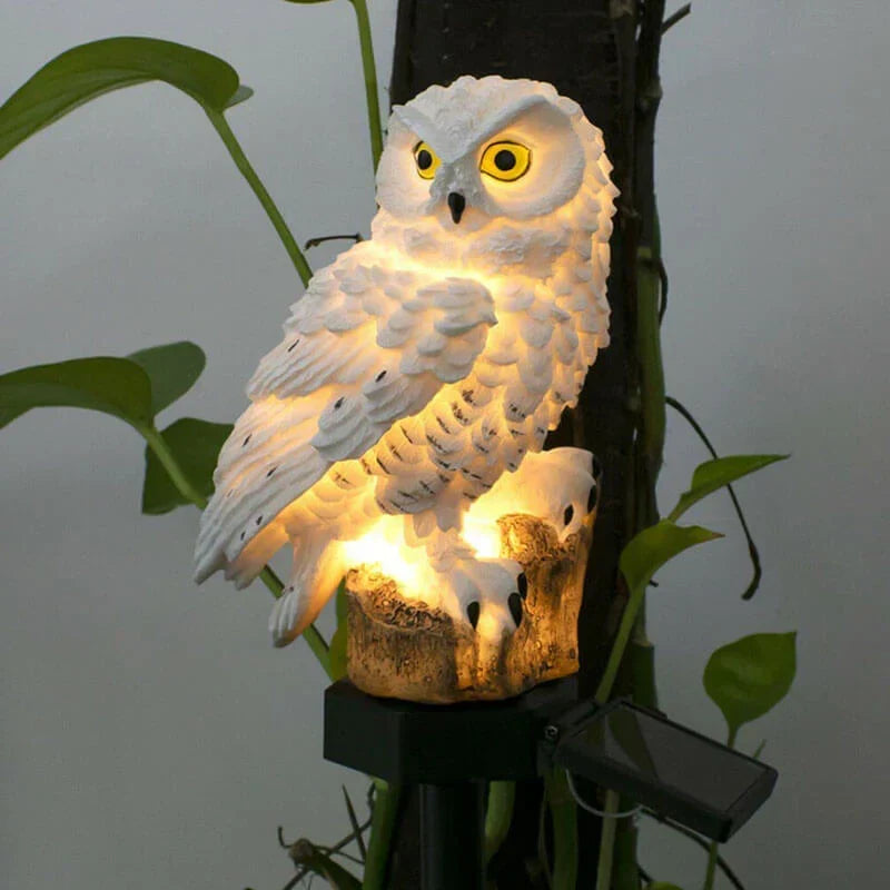 Solar-Powered Decorative Owl Pathway Stake Light for Garden, Patio & Yard with Auto On/Off LED Warm Glow