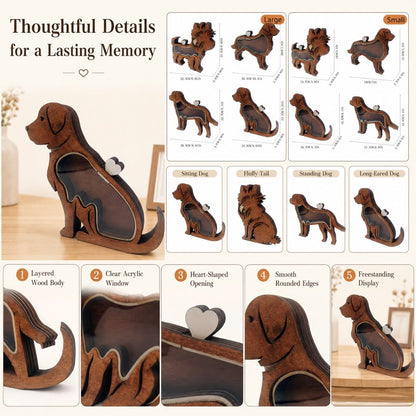 Ortekor Wooden Pet Fur Keepsake Box for Grooming Memories & Pet Loss - Display Their Fur Instead of Hiding It Away