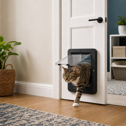 Ortekor Smart RFID Cat Door for Litter Rooms & Pet-Only Spaces - Selective Access Pet Door to Help Keep Unwanted Animals Out