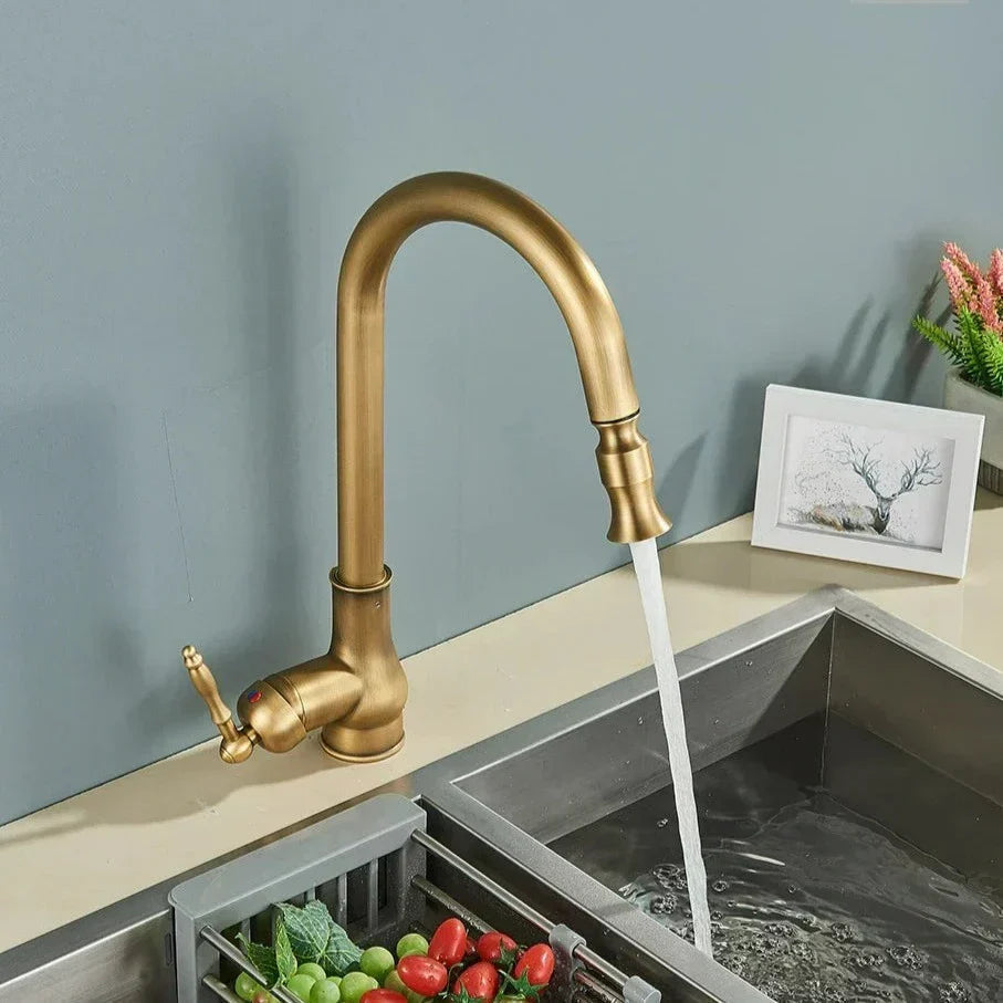 SmartSpout | Kitchen Faucet with Pull-Out Spray & Touch Sensor | Antique Bronze Finish for Effortless Use