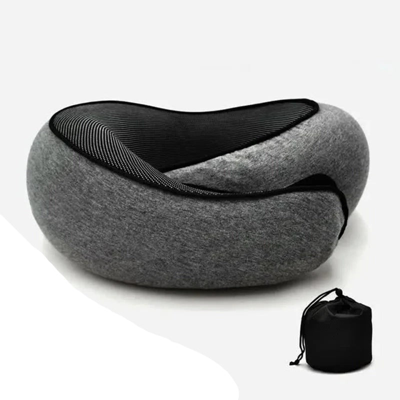 Oreiller de voyage à mémoire de forme – Design ergonomique en U pour les vols, les trajets en voiture et le camping