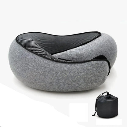 Oreiller de voyage à mémoire de forme – Design ergonomique en U pour les vols, les trajets en voiture et le camping