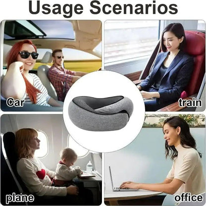 Oreiller de voyage à mémoire de forme – Design ergonomique en U pour les vols, les trajets en voiture et le camping