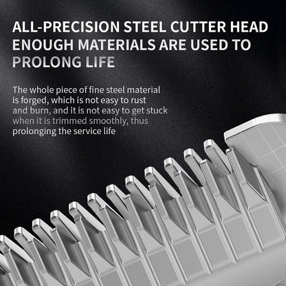 Cordless Pet Grooming Clippers with Quiet Motor & Steel Blades for Dogs & Cats – Rechargeable Trimmer Kit with LED Display