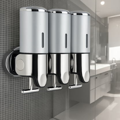 Elegant Wall-Mounted Soap Dispenser with Stainless Steel Design for Modern Spaces