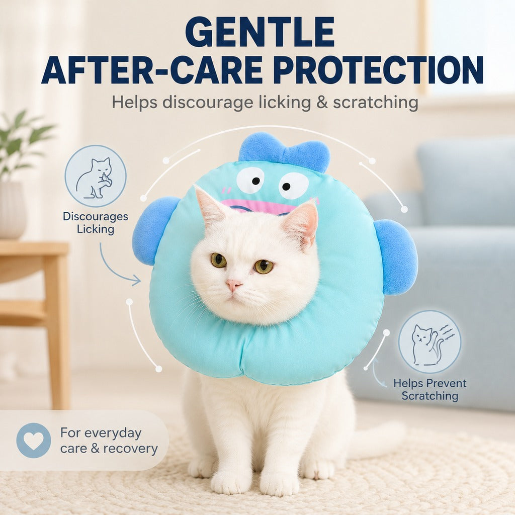 Ortekor Soft Cat Recovery Collar for Eating & Sleeping - Adjustable Cone Alternative