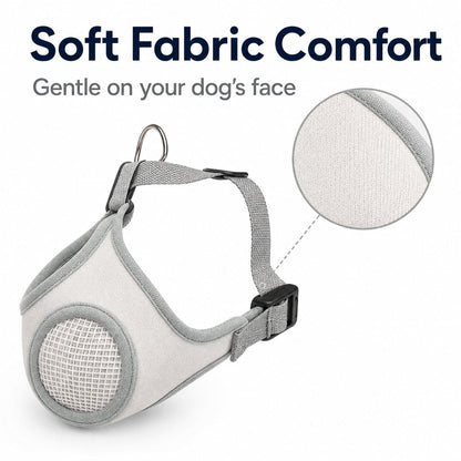 Ortekor Breathable Dog Muzzle for Walks, Grooming & Vet Visits - Soft Adjustable Mesh Muzzle to Help Reduce Biting, Chewing & Barking