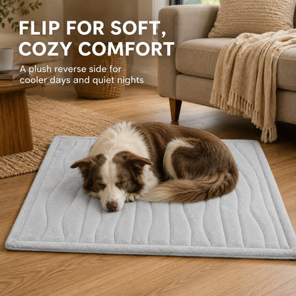 Ortekor Reversible All-Season Cooling-Feel Pet Mat for Dogs & Cats - Home, Crate & Car Comfort Without Water, Freezing or Power