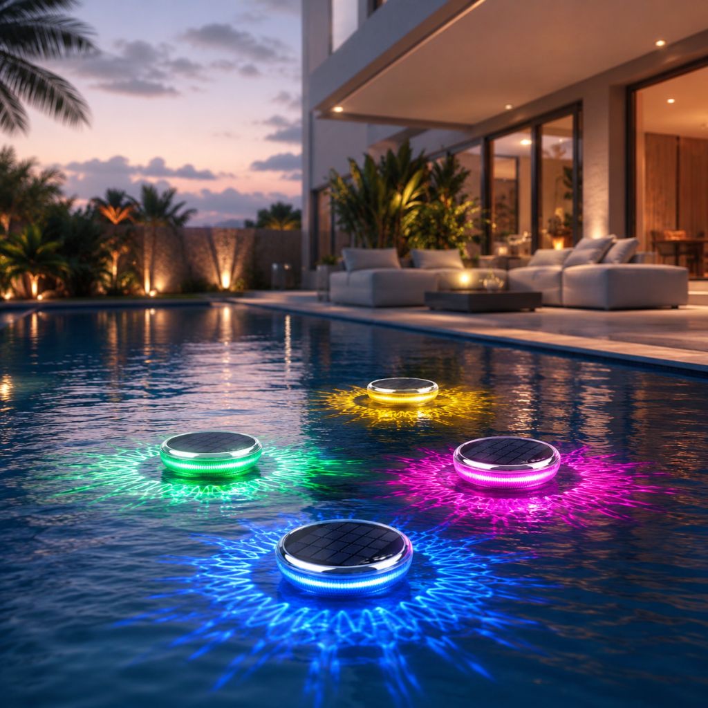 Waterproof LED Pool Float Light with Remote – Solar Powered, 9 Colors, Timer & Auto-On for Swimming Pools