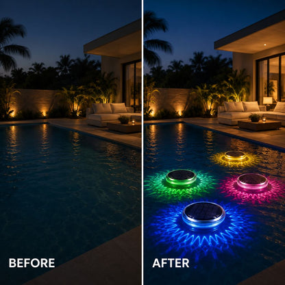 Waterproof LED Pool Float Light with Remote – Solar Powered, 9 Colors, Timer & Auto-On for Swimming Pools