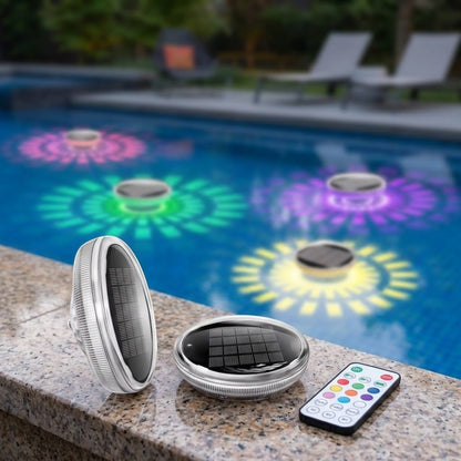 Waterproof LED Pool Float Light with Remote – Solar Powered, 9 Colors, Timer & Auto-On for Swimming Pools