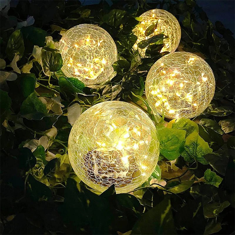 Outdoor Solar Stake Light Decorative Textured Glass Globe Orb Lamp for Garden Patio Pathway Yard Decoration Dusk to Dawn Sensor Weatherproof