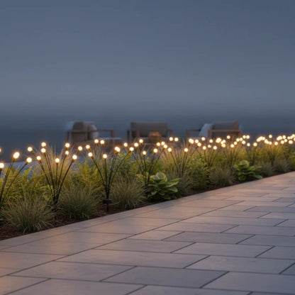 Swaying LED Garden Stakes Solar Powered Outdoor Pathway Lights Warm White Waterproof Decorative Lawn Accent Lighting for Yard Patio Walkway