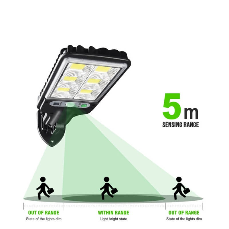 Solar Powered Floodlight Outdoor Security Light with Motion Sensor & Remote Control Waterproof IP67 for Yard Garage Driveway Garden Patio