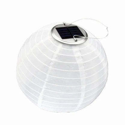 Globe lumineux LED pliable et résistant aux intempéries avec capteur crépusculaire pour terrasse, jardin et cour – Éclairage suspendu