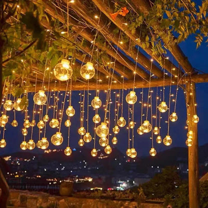 Outdoor Solar LED Decorative String Lights 10 ft Weatherproof Hanging Bulbs for Patio Garden Pergola Backyard Deck