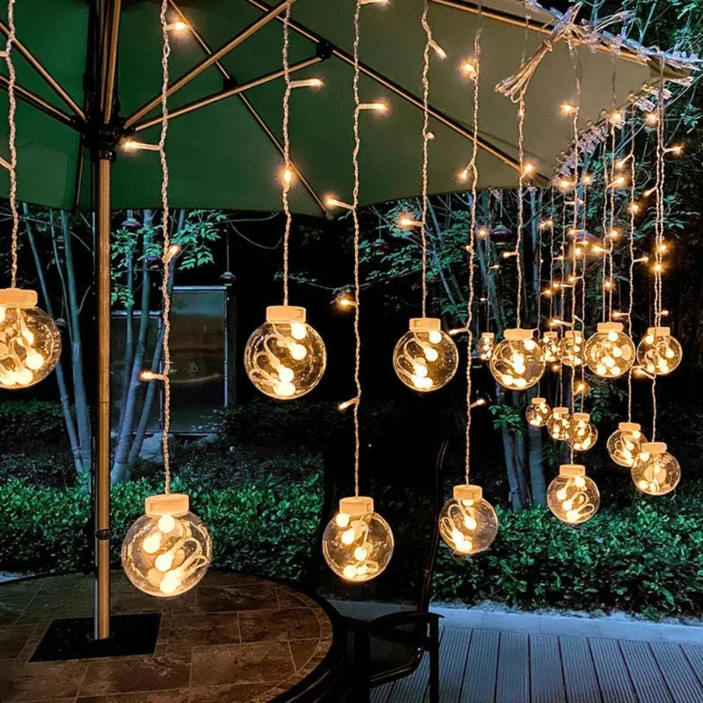 Solar-Powered LED String Lights 10 Feet Automatic Dusk-to-Dawn for Backyard Deck Porch Outdoor Entertaining Weatherproof Design