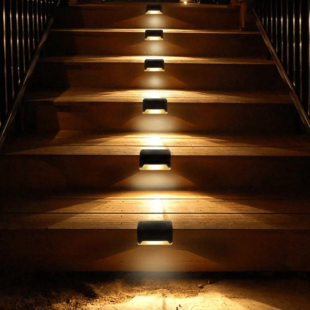 LED Step Light Solar Powered Waterproof 2-Inch ABS Housing for Deck Pathway Garden Stairs Night Safety Outdoor Lighting