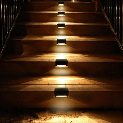 LED Step Light Solar Powered Waterproof 2-Inch ABS Housing for Deck Pathway Garden Stairs Night Safety Outdoor Lighting