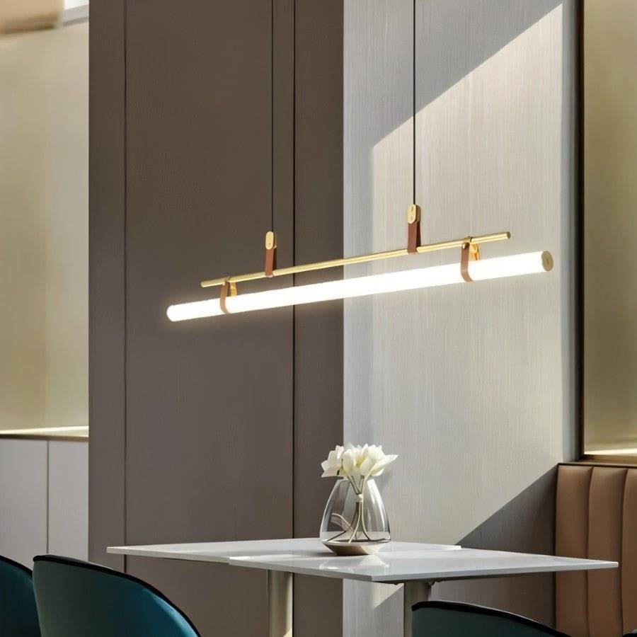 Suspension luminaire LED en métal élégant, hauteur réglable, pour plan de travail, bureau ou table à manger, éclairage fonctionnel, 3000K 6000K, noir et or