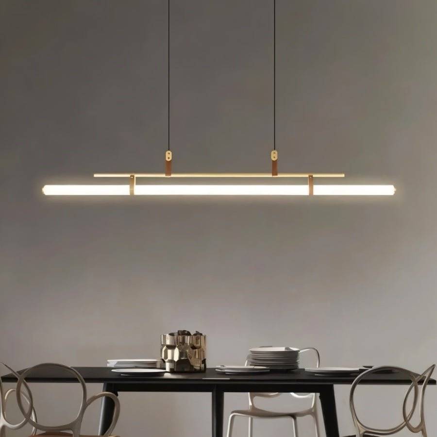 Suspension luminaire LED en métal élégant, hauteur réglable, pour plan de travail, bureau ou table à manger, éclairage fonctionnel, 3000K 6000K, noir et or