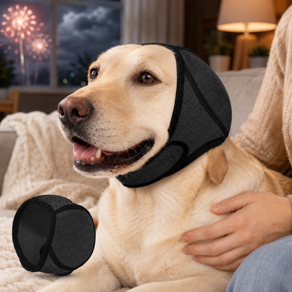 Ortekor Dog Ear Cover for Swimming, Bath Time & Loud Noise Comfort - Soft Calming Ear Muff to Help Keep Water & Debris Out