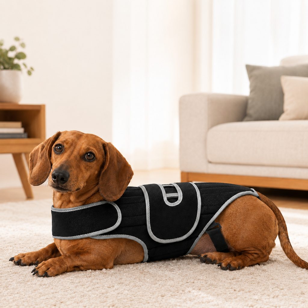Ortekor SpineGuard Dog Back Support Vest for Dachshunds & Corgis - Adjustable Spinal Support Brace for Senior Dogs, Recovery Days & Gentle Walks