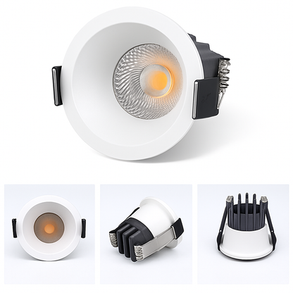 Recessed LED Ceiling Spotlight | Dimmable COB Downlight for Kitchen & Bedroom | Anti-Glare Aluminum Housing | 3W or 5W Options