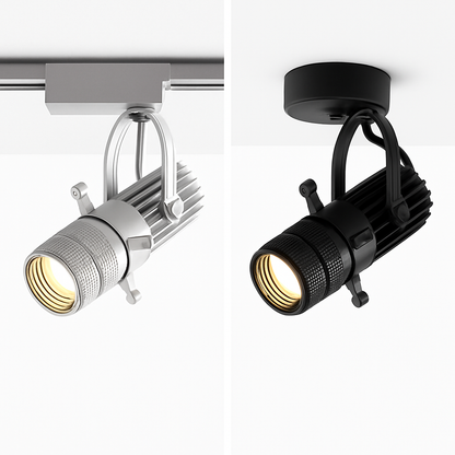 Projecteur LED sur rail dimmable avec angle de faisceau réglable pour cuisine, salle à manger et vitrine de magasin