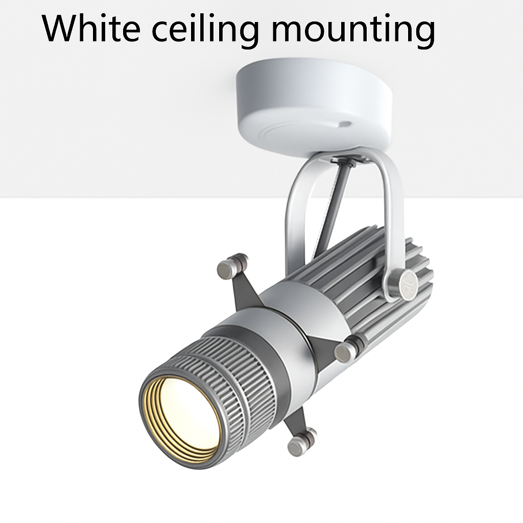Projecteur LED sur rail dimmable avec angle de faisceau réglable pour cuisine, salle à manger et vitrine de magasin