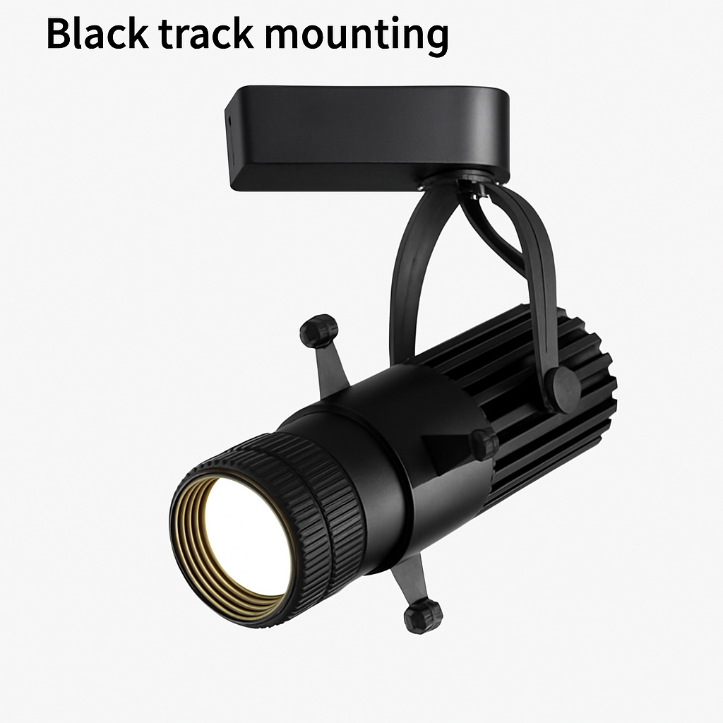 Projecteur LED sur rail dimmable avec angle de faisceau réglable pour cuisine, salle à manger et vitrine de magasin