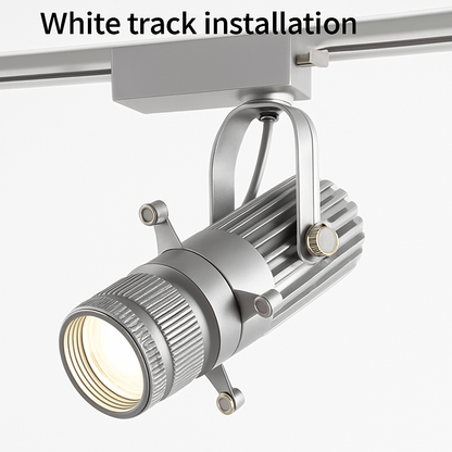 Projecteur LED sur rail dimmable avec angle de faisceau réglable pour cuisine, salle à manger et vitrine de magasin