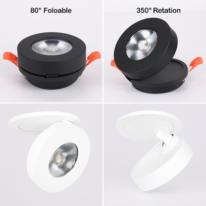 Adjustable Recessed LED Spotlight – Round Aluminum Downlight for Ceilings, Dimmable Accent Lighting for Kitchen, Living Room, Hallway &