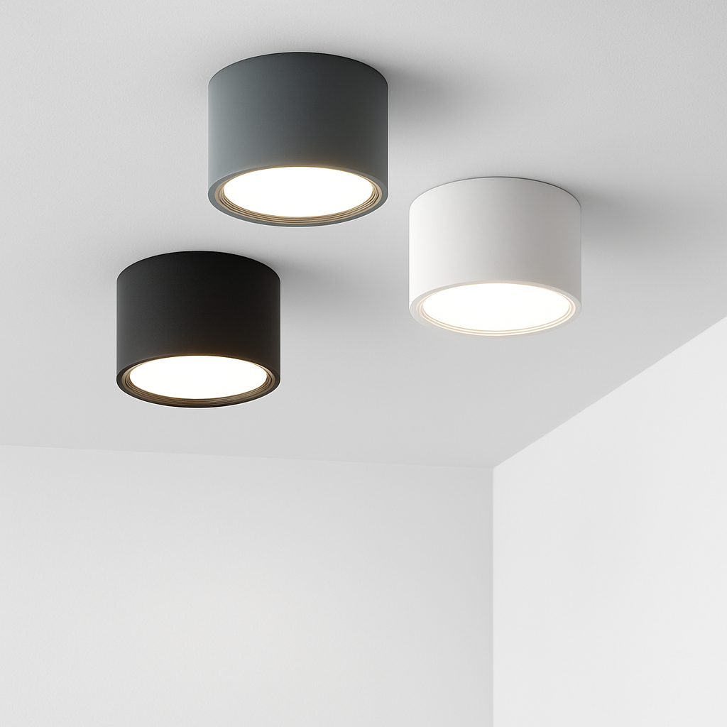 Spot LED apparent rond minimaliste pour plafond, luminaire compact encastré pour couloir, entrée, cuisine, chambre et salle de bain