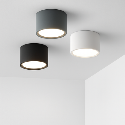 Spot LED apparent rond minimaliste pour plafond, luminaire compact encastré pour couloir, entrée, cuisine, chambre et salle de bain