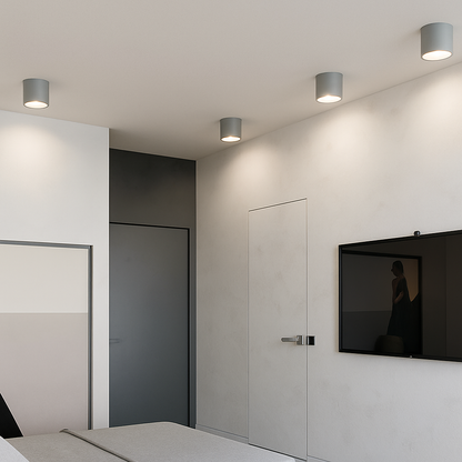 Spot LED apparent rond minimaliste pour plafond, luminaire compact encastré pour couloir, entrée, cuisine, chambre et salle de bain